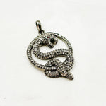 Load image into Gallery viewer, Shop Now Diamond Sterling Silver Snake Pendant with Gemstone
