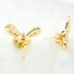 Load image into Gallery viewer, EFL52049. 14k Solid Gold Diamond Butterfly Earrings