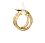 Load image into Gallery viewer, 14K Solid Gold Fancy Braided Hollow Hoop Earring