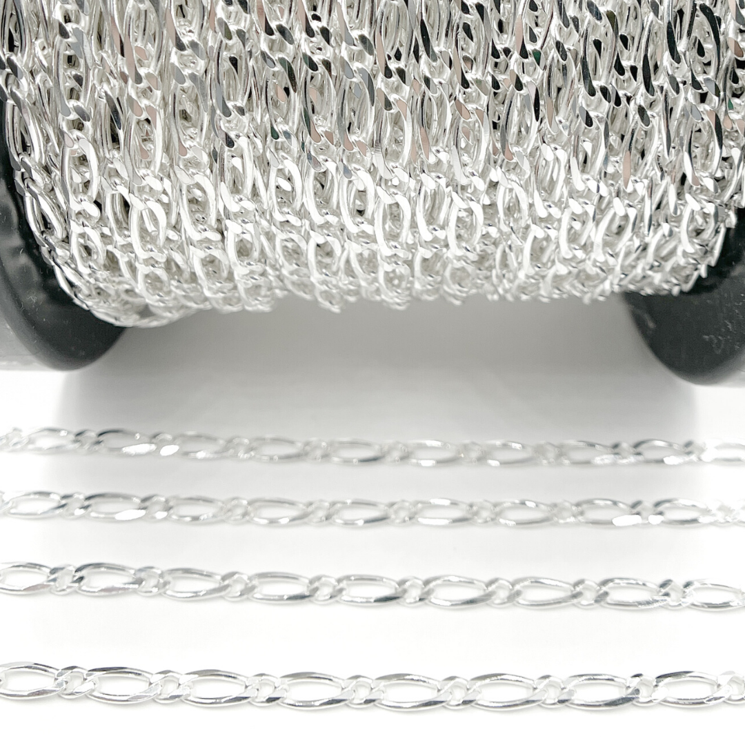 Z74SS. Sterling Silver Figaro Chain