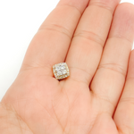 Load image into Gallery viewer, EFE51918. 14K Solid Gold and Diamonds Square Earrings