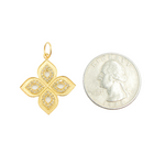 Load image into Gallery viewer, 14K Solid Gold Diamond Flower Shape Pendant. GDP101