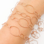 Load image into Gallery viewer, Rose Gold Plated Silver Diamond Cut Long and Short Link Chain