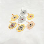 Load image into Gallery viewer, DP355. Diamond Sterling Silver Rectangle Eye Pendant with Gemstone