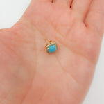 Load image into Gallery viewer, 14K Solid Gold Diamonds and Turquoise Square Stud Earring