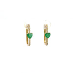 Load image into Gallery viewer, Gemstone Heart Rectangle Hoops