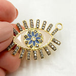 Load image into Gallery viewer, Diamond Silver Eye Flower Enamel Pendants
