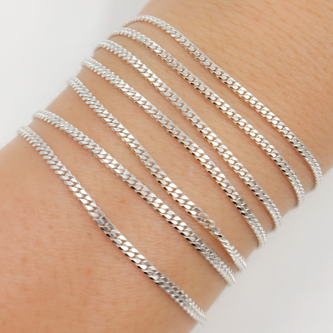 Sterling Silver 2mm Flat Curb Chain