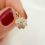Load image into Gallery viewer, DC252. Diamond Sterling Silver Flower Charm