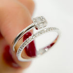 Load image into Gallery viewer, 14K Solid Gold Square Diamond Ring.