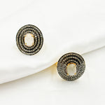 Load image into Gallery viewer, DR16. Diamond Sterling Silver Two-Tone Oval Ring with Gemstone