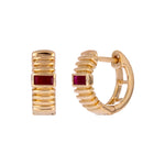 Load image into Gallery viewer, EHZ57170. 14k Solid Gold Gemstone Huggies