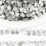 Load image into Gallery viewer, V73OX. Oxidized Sterling Silver Dangle Disc Chain