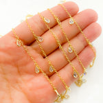 Load image into Gallery viewer, CZ5. Cubic Zirconia Pear Shape Dangle Chain