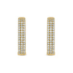 Load image into Gallery viewer, 14K Solid Gold Diamond Oval Hoops. EHL56446
