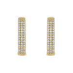 Load image into Gallery viewer, EHL56446. 14K Solid Gold Diamond Oval Hoops
