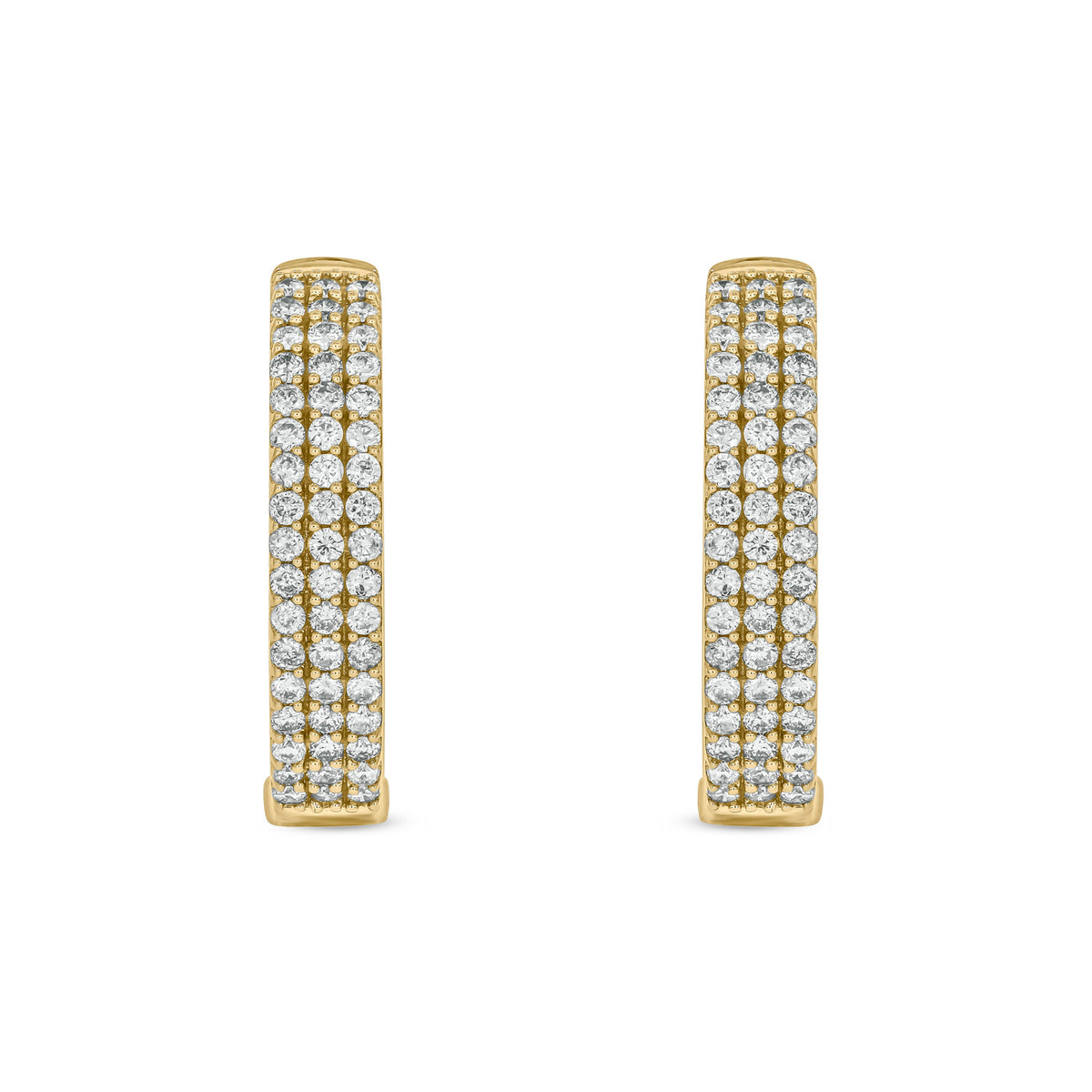EHL56446. 14K Solid Gold Diamond Oval Hoops