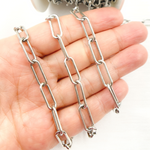 Load image into Gallery viewer, Oxidized Sterling Silver Smooth Paperclip Link Chain