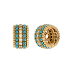 Load image into Gallery viewer, CME00244TQ. 14K Solid Gold Diamond and Turquoise Charm