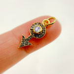 Load image into Gallery viewer, Diamond Silver Arrow Mini Charm with Gemstone