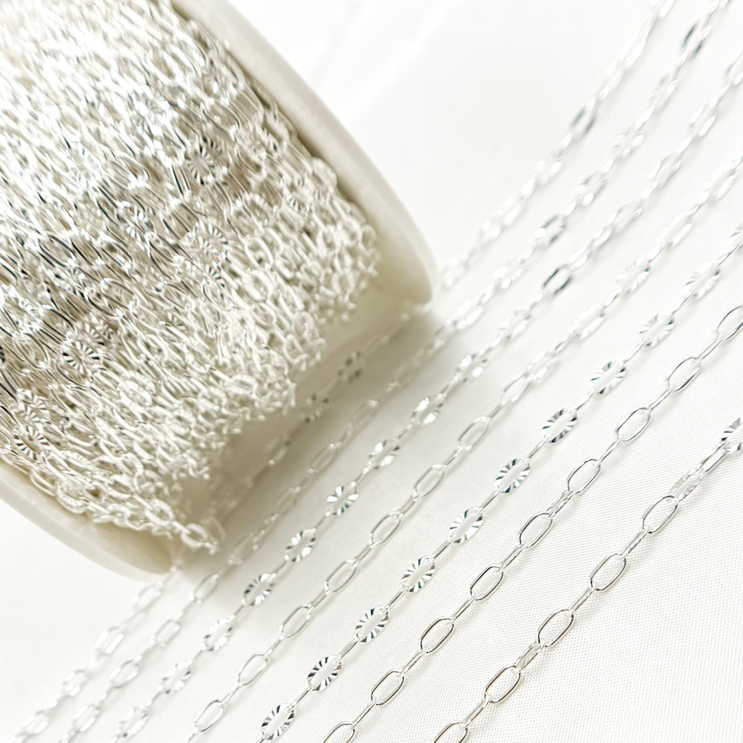 Buy Sterling Silver Diamond Cut Marina & Smooth Oval Link Chain
