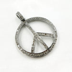 Load image into Gallery viewer, DP098. Diamond Sterling Silver Round Peace Pendant