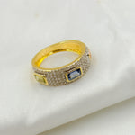 Load image into Gallery viewer, 14k Solid Gold Diamond and Multi Sapphire Ring.