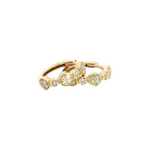 Load image into Gallery viewer, HP402138. 14K Solid Gold Diamond Circles and Pentagon Shapes Small Hoop