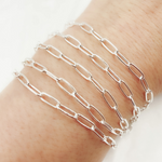Load image into Gallery viewer, Sterling Silver Smooth Paperclip Chain