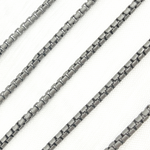 Load image into Gallery viewer, V130BRM. Black Rhodium Matt Sterling Silver Box Link Chain