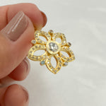 Load image into Gallery viewer, DP218. Diamond Sterling Silver Flower Pendant with Gemstone