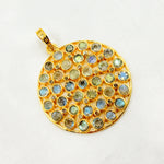 Load image into Gallery viewer, DSP075. Diamond Sterling Silver Round Pendant with Gemstone
