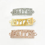 Load image into Gallery viewer, DC593. Diamond & Sterling Silver Rectangle Faith Connector