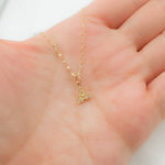 Load image into Gallery viewer, 14K Solid Gold Three Petal Flower with Diamonds. GDP402