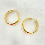 Load image into Gallery viewer, GER154. 14K Solid Gold Hollow Hoop Earrings