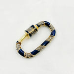 Load image into Gallery viewer, Diamond Sterling Silver Oval Carabiner Clasp with Enamels