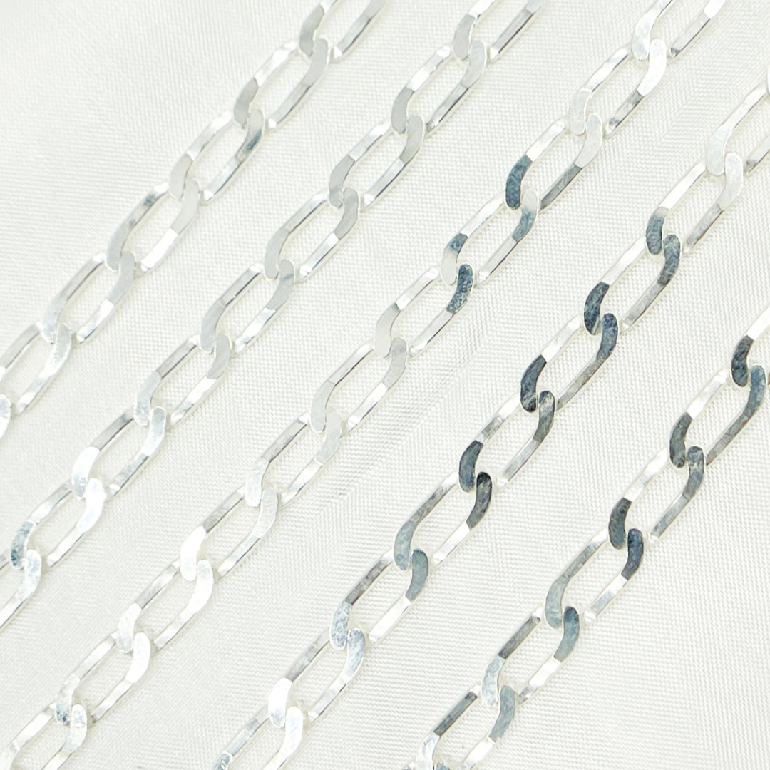 Z61SS. 925 Sterling Silver Flat Curb Link Chain