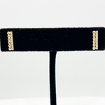 Load image into Gallery viewer, ER418011Y. 14K Solid Gold Diamond Beaded and Diamond Bars