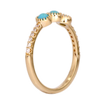 Load image into Gallery viewer, 14K Solid Gold Diamond and Turquoise Band Ring