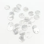 Load image into Gallery viewer, White Sterling Silver Brushed Round Flat Disc Charm with a Single Hole