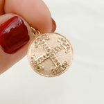 Load image into Gallery viewer, DC881. Diamond Sterling Silver Round Cross Pendant