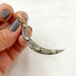 Load image into Gallery viewer, Diamond Sterling Silver Moon Pendant with Polki Diamond