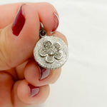 Load image into Gallery viewer, DC427. Diamond & Sterling Silver Round Flower Charm