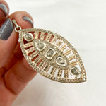 Load image into Gallery viewer, DP204. Diamond Sterling Silver Leaf Shape Pendant with Polki Diamond