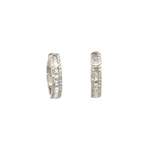 Load image into Gallery viewer, HP112186W. 14k Solid White Gold Diamond Baguette Hoops