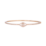 Load image into Gallery viewer, 14K Solid Gold Diamond Eye Bangle
