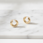 Load image into Gallery viewer, 15850000047. 14K Solid Gold Chunky Hollow Hoop Earrings