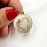 Load image into Gallery viewer, DP344. Diamond Sterling Silver Round Heart Pendant
