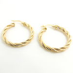 Load image into Gallery viewer, GER99. 14K Gold Twisted Hoop Earrings