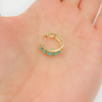 Load image into Gallery viewer, Shop 14K Solid Gold Turquoise Hoops